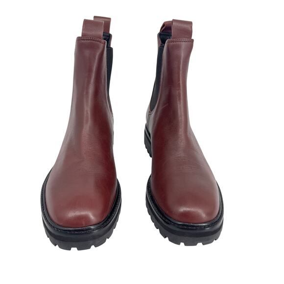 Everlane The Lug Sole Chealsea Boot Burgundy Leather‎ Size 10 - Picture 4 of 13